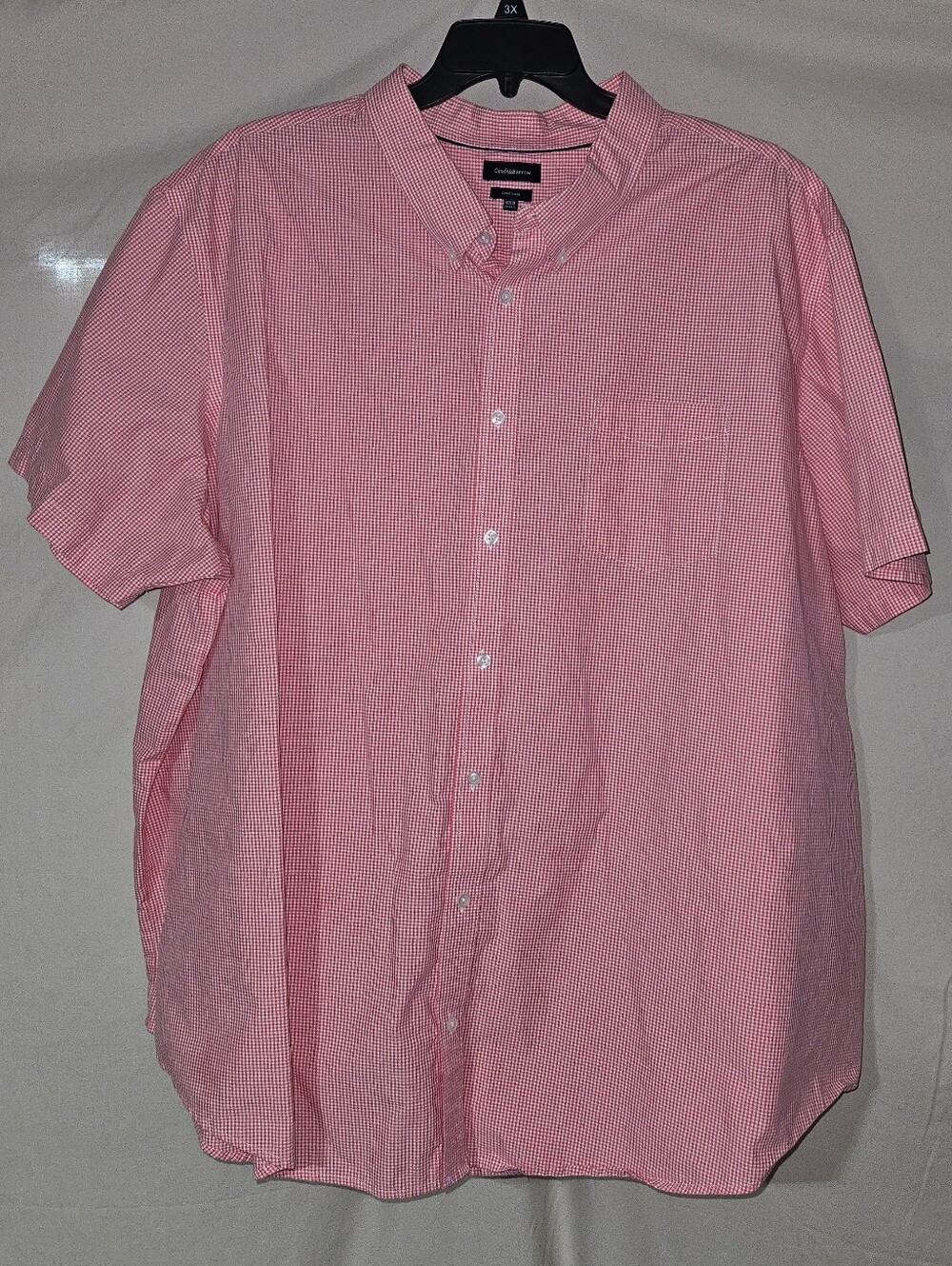 croft & barrow Pink Micro-Gingham Short-Sleeve Button-Down Shirt